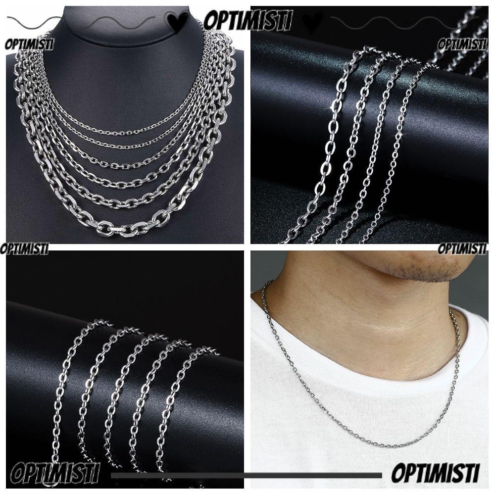 OPTIMISTI8E Link Chain Cool Silver Color Punk Gothic Metal Collar