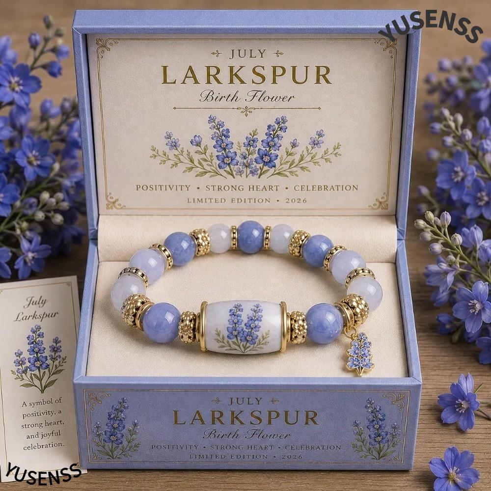 YUSEN Birth Flower Charm Bracelet, Beaded Unique Beaded Charm Bracelet, Meaningful Handmade With Gif