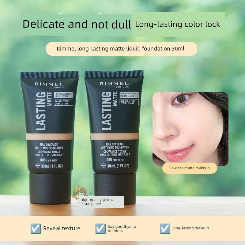 foundation ครีมรองพื้น British Rimmel London คอนซีลเลอร์ควบคุมความมันแต่งหน้าติดทนนาน Non-Greasy Mat