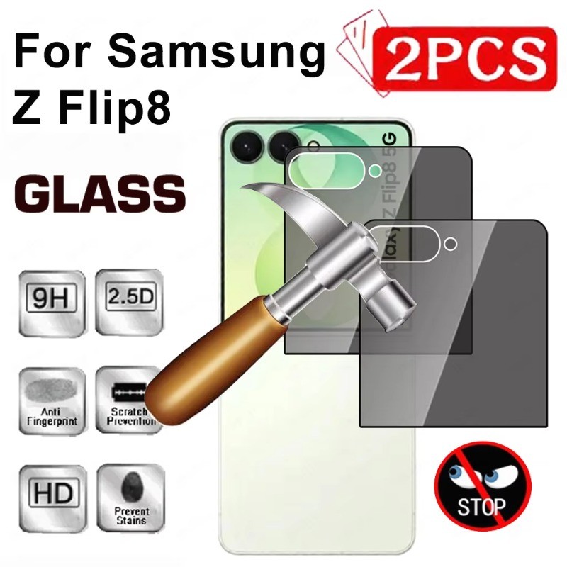 3PCS โทรศัพท์พับได้ HD ฟิล์มกระจกนิรภัยสําหรับ Samsung Galaxy Z Flip 8 7 6 5 FE ความเป็นส่วนตัวป้องก