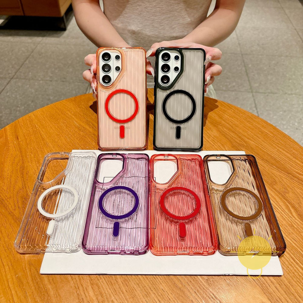 For เคสมือถือ Magnetic TPU Transparent Shockproof Water Ripple Arc เคส Phone Case For SAMSUNG Galaxy