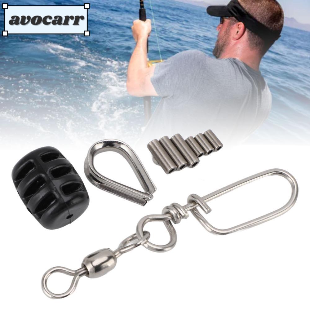 AVOCAR Downrigger Line Stopper, 360 หมุนสแตนเลส Downrigger Stopper Kit, ทนทานพร้อมตกปลา Snap Swivel 
