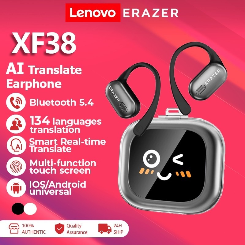 Lenovo ERAZER XF38 AI ชุดหูฟังแปลชุดหูฟังไร้สาย Bluetooth 5.4 AI Tran แบบเรียลไทม์