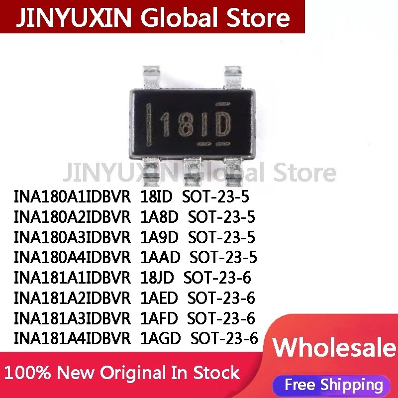5PCS INA180A1IDBVR 18ID INA180A2 1A8D INA180A3 1A9D INA180A4 1AAD INA181A1 18JD INA181A2 1A1 18JD 1A