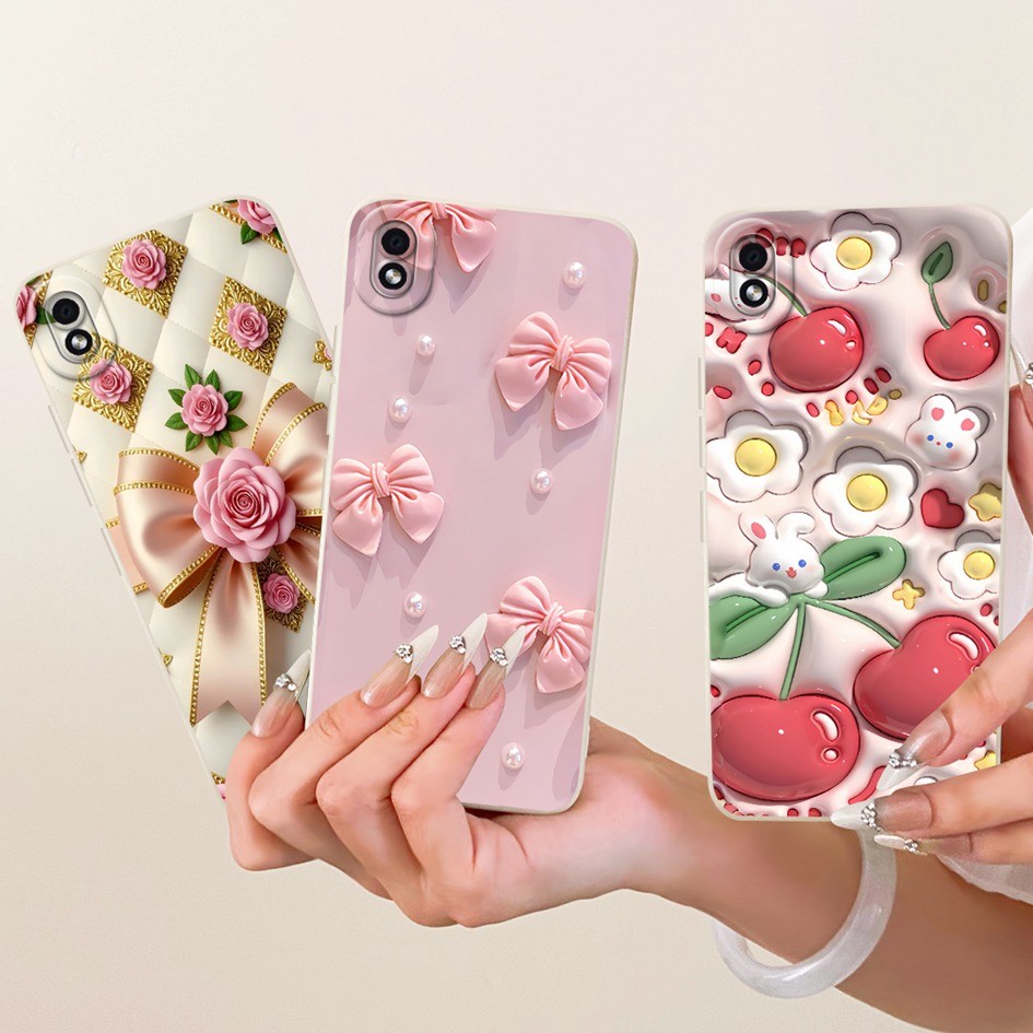 ฝาครอบป้องกันกล้องสําหรับ Samsung Galaxy A01 Core SM-A013F / M01 Core SM-M013F ปลอกดอกไม้สวย Bowknot