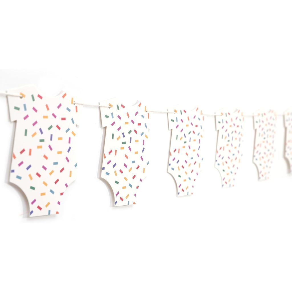Sprinkle Baby Shower Bodysuit Banner - Donut Baby Shower Onesie แบนเนอร์, Sprinkle Donut Party ตกแต่