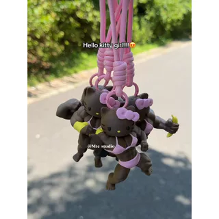 สไตล์เกาหลี อิน กล้ามเนื้อหนังสีดําแมวจี้สร้างสรรค์มวย มาโช พวงกุญแจกระเป๋าแขวนตลกกระเป๋าเป้สะพายหลังจี้น่าเกลียดน่ารัก