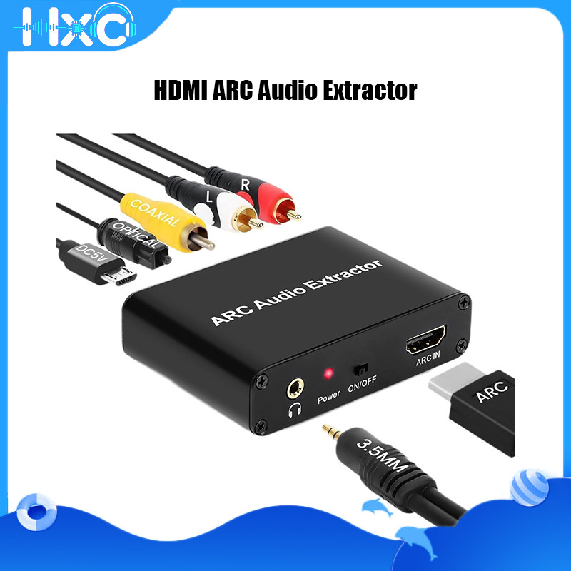 HDMI ARC Audio Extractor พร้อมSPDIF Coaxial RCA 3.5 มม.เอาต์พุต & 19kHz DAC ไมโครโฟนในตัวหูฟัง Amp สําหรับทีวี