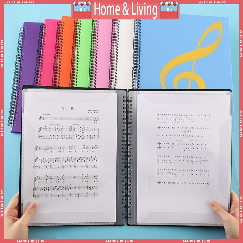 CI A4 แฟ้มโฟลเดอร์กันน้ํา Spiral-bound Sheet Music Binder 10x13Inches 20 แขน