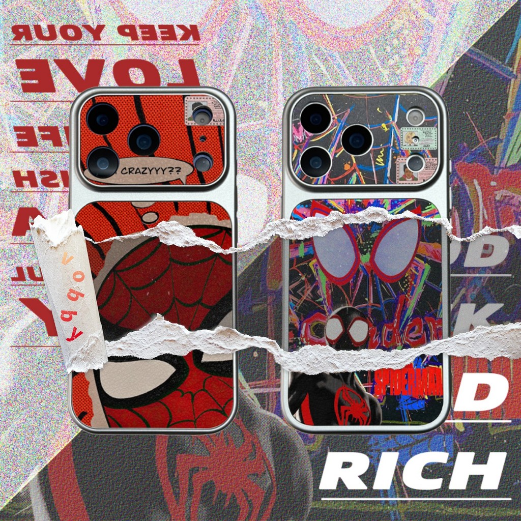 หน้าต่างขนาดใหญ่แบ่งส่วนการออกแบบ Spider Man Soft Shell เคสโทรศัพท์เหมาะสําหรับ IPhone18Pro 18ProMax 17 AIR 17Pro 17PM 16 16P 16PM 15P 15PM 14 14 14P 13 13P 13PM 12PM 11 XR 11P