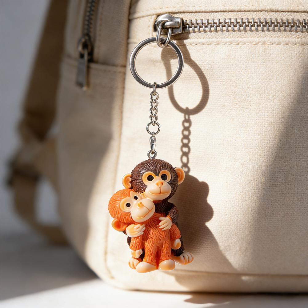LIMERENCE Protect Punch The Monkey พวงกุญแจน่ารักการ์ตูนสัตว์จี้สําหรับกระเป๋ากระเป๋าเป้สะพายหลัง 3d