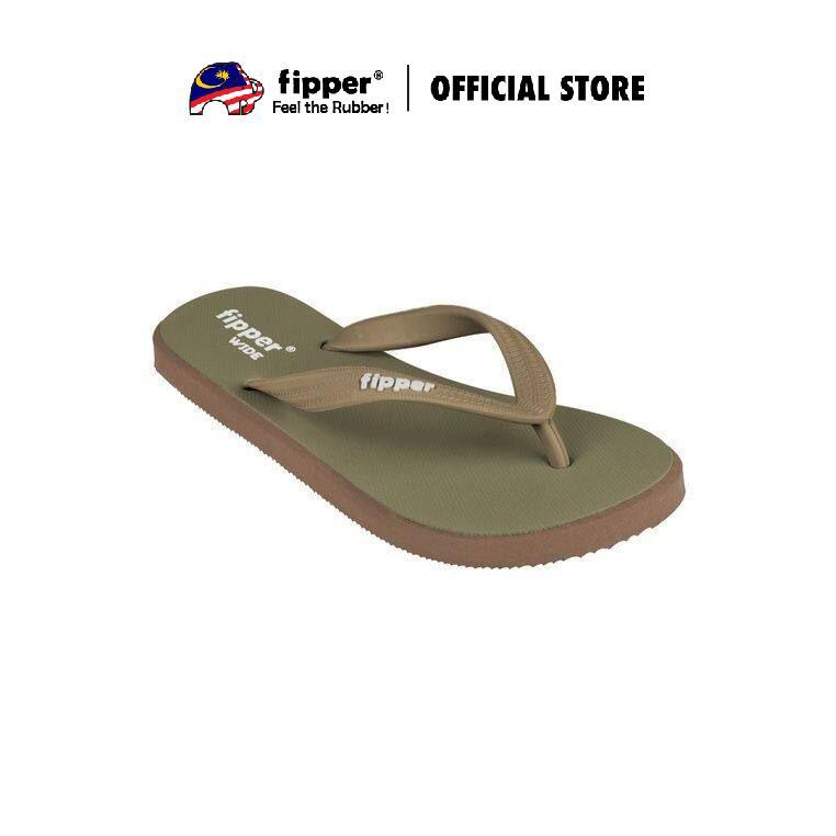 Fipper Selipar Wide Getah Green (Kokoda) / Brown (Beaver) / Brown (Ecru) - Fipper Wide Rubber Green 