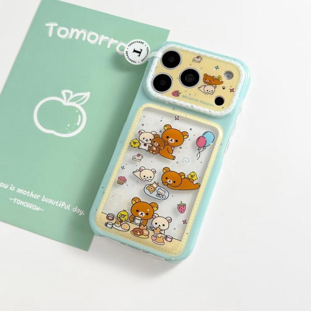 เคสโทรศัพท์ เหมาะสําหรับ iPhone 11 12 13 14 15 16 17 Pro max Plus Air Rilakkuma Dinner Shock-proof Shock-proof เคสป้องกันรวมทุกอย่างกรณี