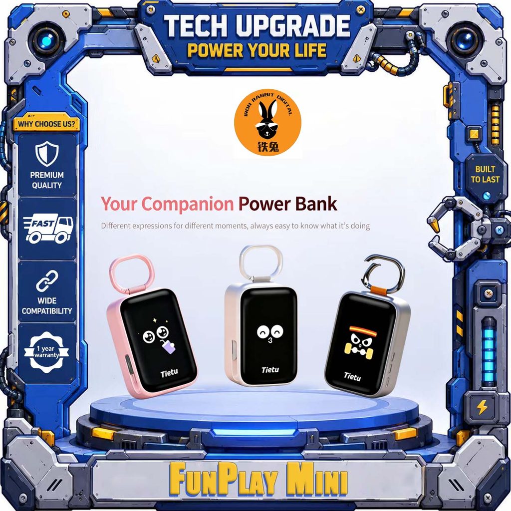 TIETU FunPlay Mini พร้อมอารมณ์ UI หน้าจอแบบไดนามิก MagSafe 20W PD Fast Charging 10000mAh แม่เหล็กกึ่งแข็งแบบพกพา Cha