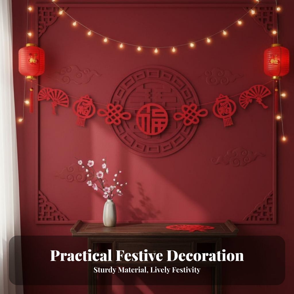 แบนเนอร์ไม่ทอตรุษจีน 2026 ม้าปีวันหยุด Festoon, Mall & Home Decor