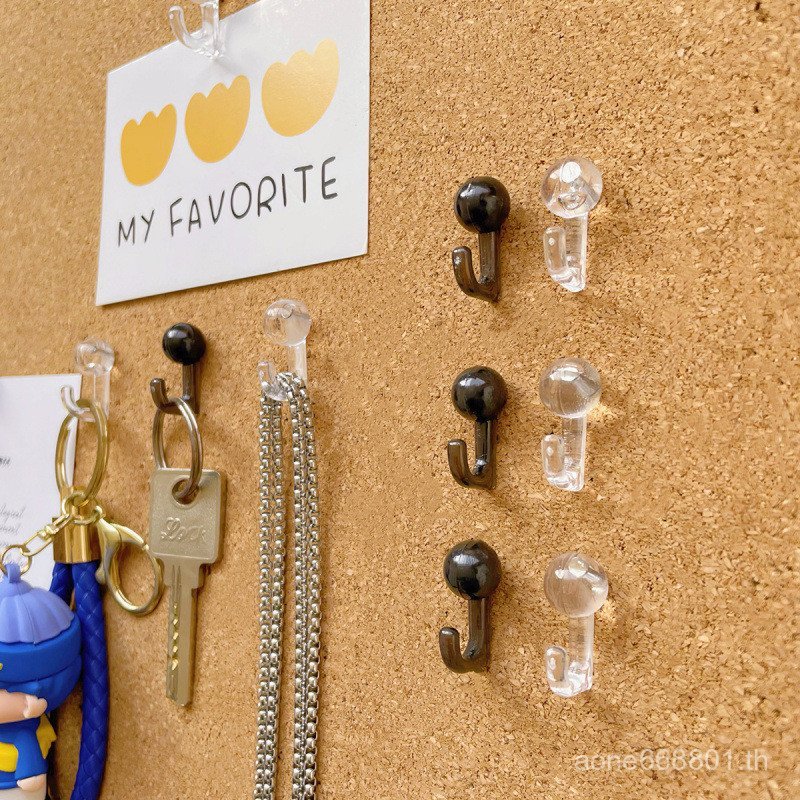 Ins สไตล์สีดําสีขาวโปร่งใส Thumbtack Hook Shape กดเล็บ Cork Board Felt BOARD แขวนสร้อยคอพวงกุญแจเล็บ