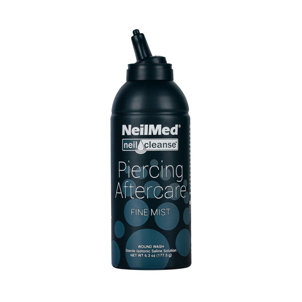 NeilMedPiercingAftercareLFineMistSpray,6.3ozSterileSalineSolution-GentleHealingTreatmentforNose,Body