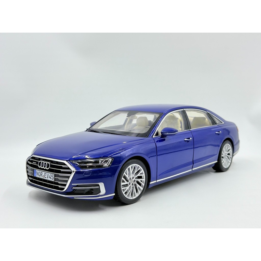 Norev Norev Norev Audi A8L D5 1: 18 Blue Alloy Car Model Loose Bag Flawless Out of Print Car Model