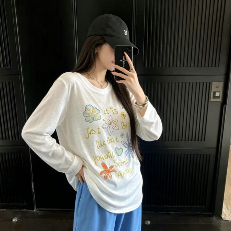 【COD】🔥เสื้อคลุมผู้หญิง เสื้อยืดแขนยาวโอเวอร์ไซส์ เบาบางระบายอากาศ ใส่สบายฤดูร้อน พร้อมส่งราคาถูก