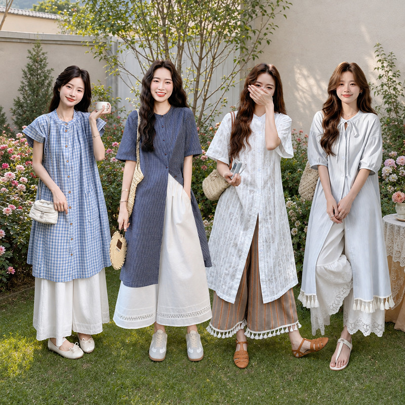 ชุดเซ็ทเกาหลี เสื้อ+กางเกงขากว้าง 8 แบบ ดีไซน์มินิมอล ผ้านุ่มใส่สบาย ทรงสวยพรางหุ่น ใส่เที่ยว ใส่ทำงาน (Korean Set)