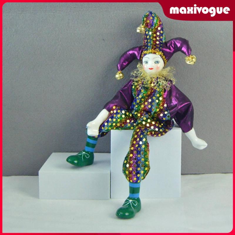 [Maxivogue] Dangling Leg Clown Doll Eye-Catching Design เซรามิค Jester Doll Fine Workmanship Collect