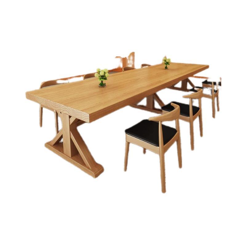 Solid wood conference table, long office table, training table, conference room table, reception tab