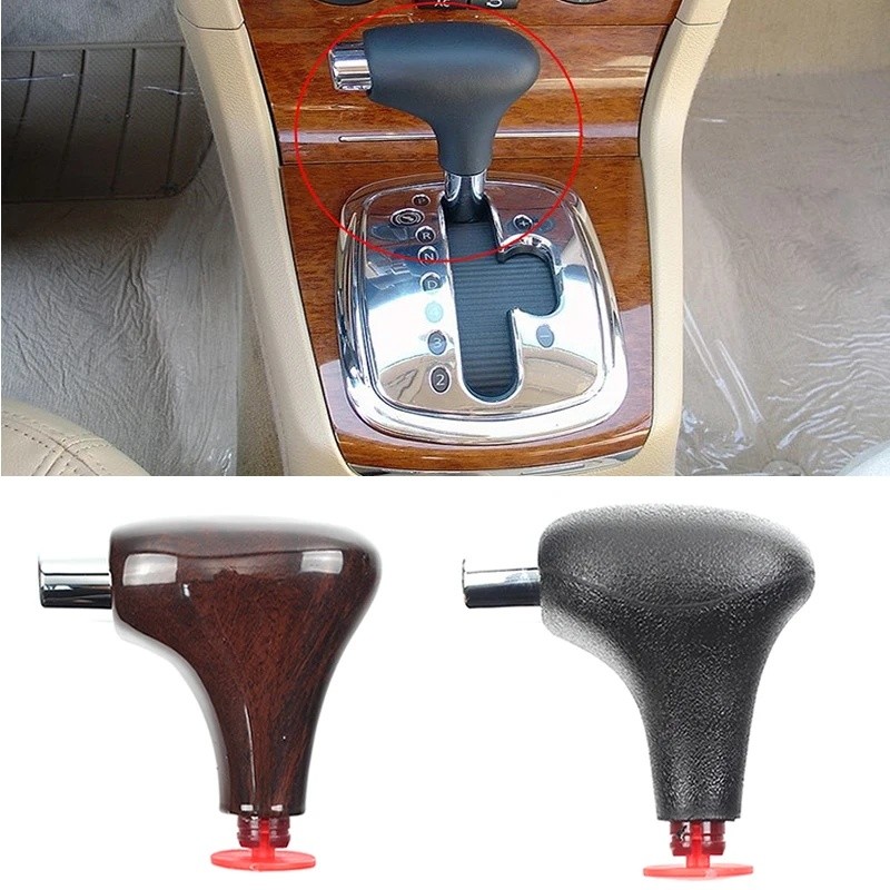 9H2X Saborway Cherry Wood & Chrome เกียร์อัตโนมัติ Shift Knob Shifting Handball สําหรับ Passat B5 1.