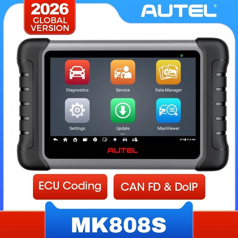 NDDU เครื่องมือวินิจฉัยรถยนต์ Autel MaxiCOM MK808 MK808S OBD2 เครื่องสแกนเนอร์การวินิจฉัยการควบคุมแบ