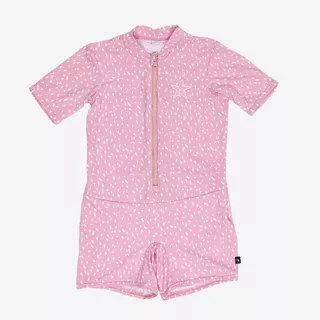 Decathlon Baby Swimming Short Sleeve And Short Leg Suit ชุดว่ายน้ำแขนสั้นและขาสั้นสำหรับเด็กเล็ก - Pink