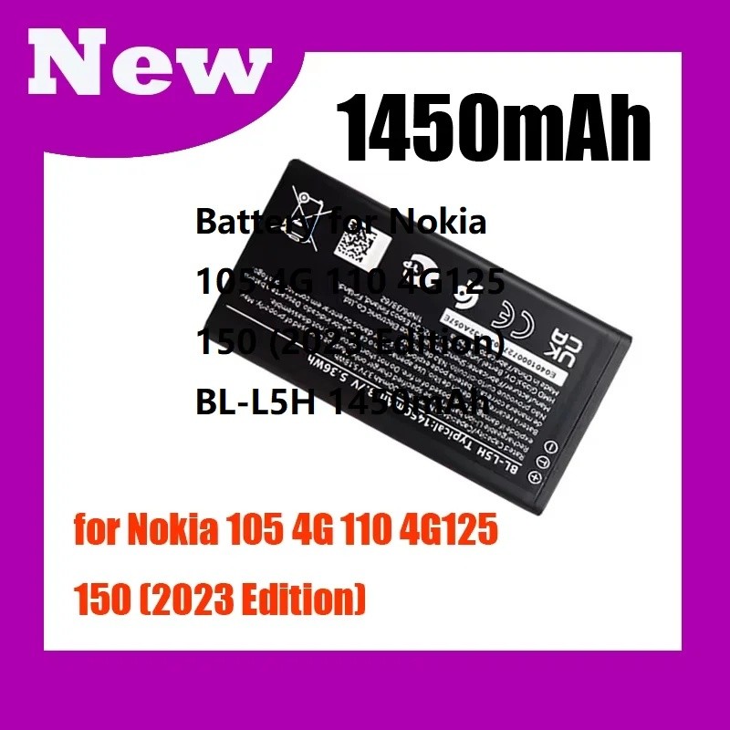 แบตเตอรี่สําหรับ Nokia 105 4G 110 4G125 150 (2023 Edition) BL-L5H 1450mAh