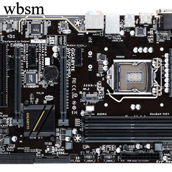 [คอลัมน์เมนบอร์ด] Chongxin Gigabyte GA-Z170-HD3 DDR4 คอมพิวเตอร์ 1151 พินเมนบอร์ด M2-Port DVI เดสก์ท