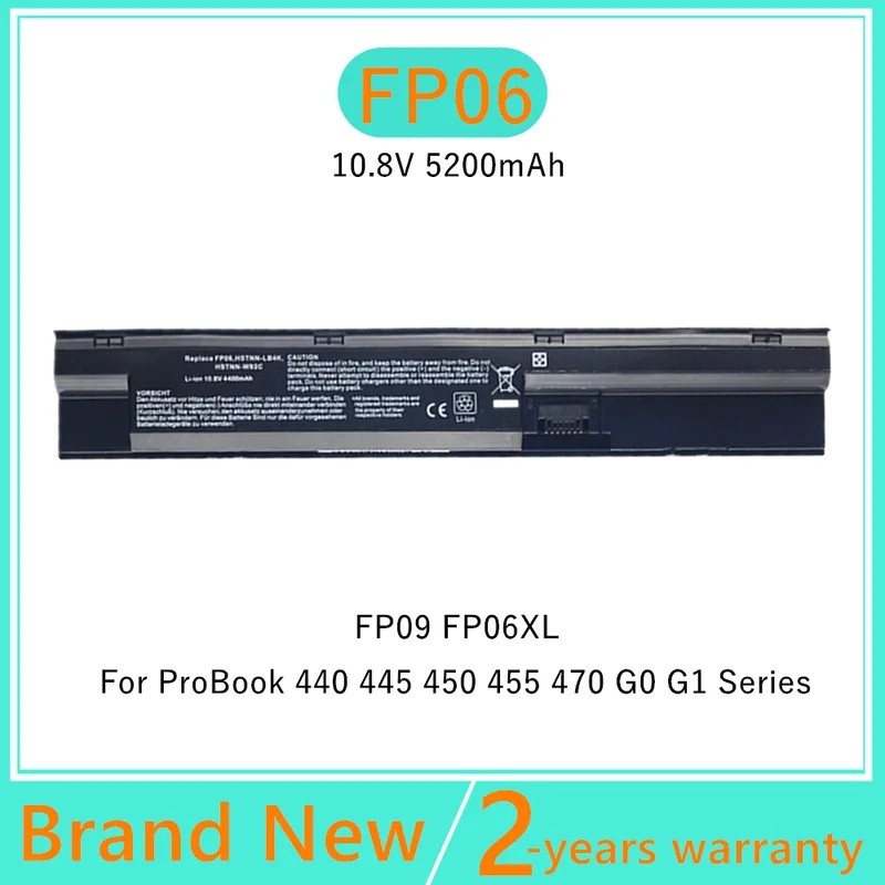 แบตเตอรี่แล็ปท็อปสําหรับ HP ProBook 440 445 450 455 470 G0 G1 FP06XL FP06 FP09 HSTNN-IB4J HSTNN-LB4K