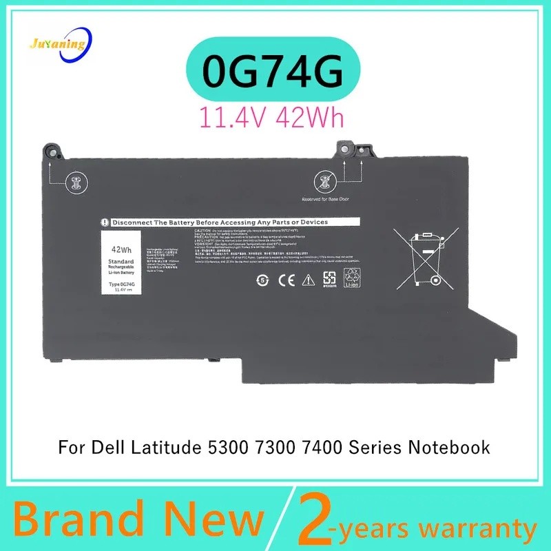 0G74G แบตเตอรี่แล็ปท็อปสําหรับ DELL Latitude 5300 5310 7300 7400 Series โน้ตบุ๊ค OG74G 02PFPW 11.4V 