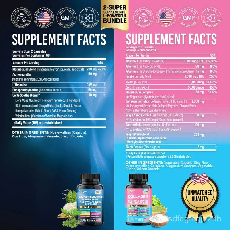 ShiningSerenitySet-ZoyavaCollagen&CortisolAll-in-Oneผลิตภัณฑ์วิตามินรวมComboforFitness&Healthcarewit