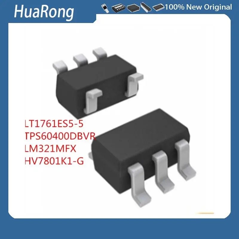 10 ชิ้น/แบทช์ LT1761ES5-5 LTGG TPS60400DBVR LM321MFX LM321 A63A HV7801K1-G HV7801K1 7BY SOT23-5