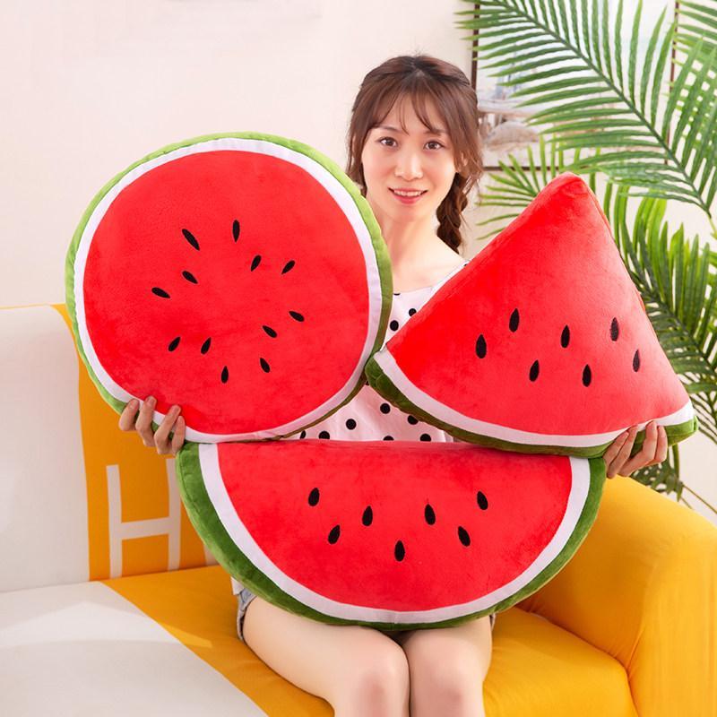 ตุ๊กตาแตงโม หมอนรูปแตงโมผ่าซีกงานปักผ่านุ่มนิ่มขนาด40cm