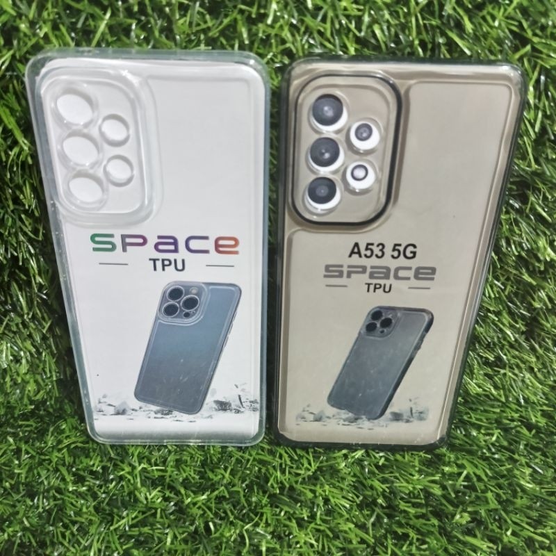 SoftCase Casing Samsung A53 5G Silicone Clear Transparent Space TPU Back Protector HP + Camera Two P