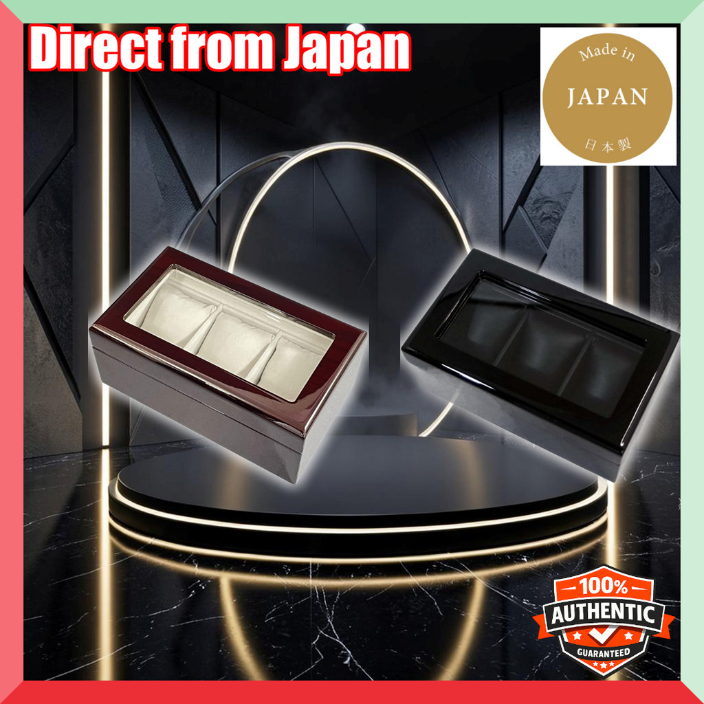 IGIMI Luxury Wooden Watch Box with Window for 3 Watches - IG-ZERO Series【Direct from Japan】
