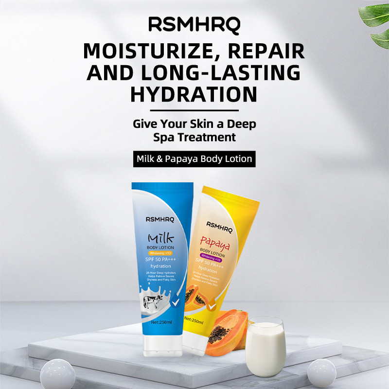 พร้อมสต็อก Milk Body Lotion Moisturizing Whitening Sunscreen Papaya Body Lotion SPF50 Moisturizing L