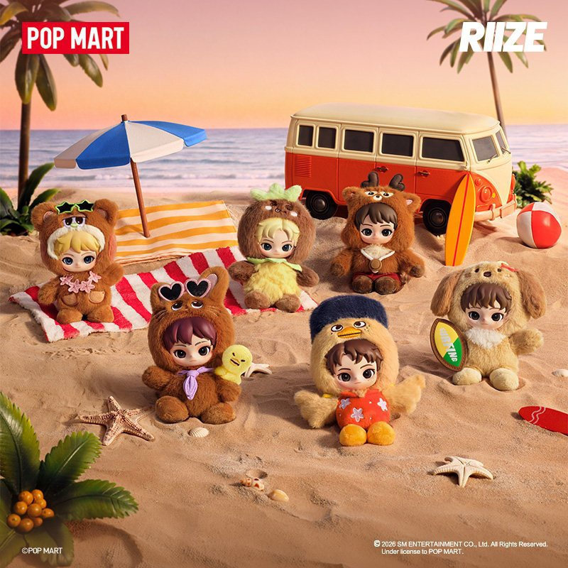 POPMART Fluffy Club RIIZE ตุ๊กตาจี้กล่องตาบอดของขวัญ Shotaro Eunseok Sungchan Wonbin Sohee Anton KRJ7