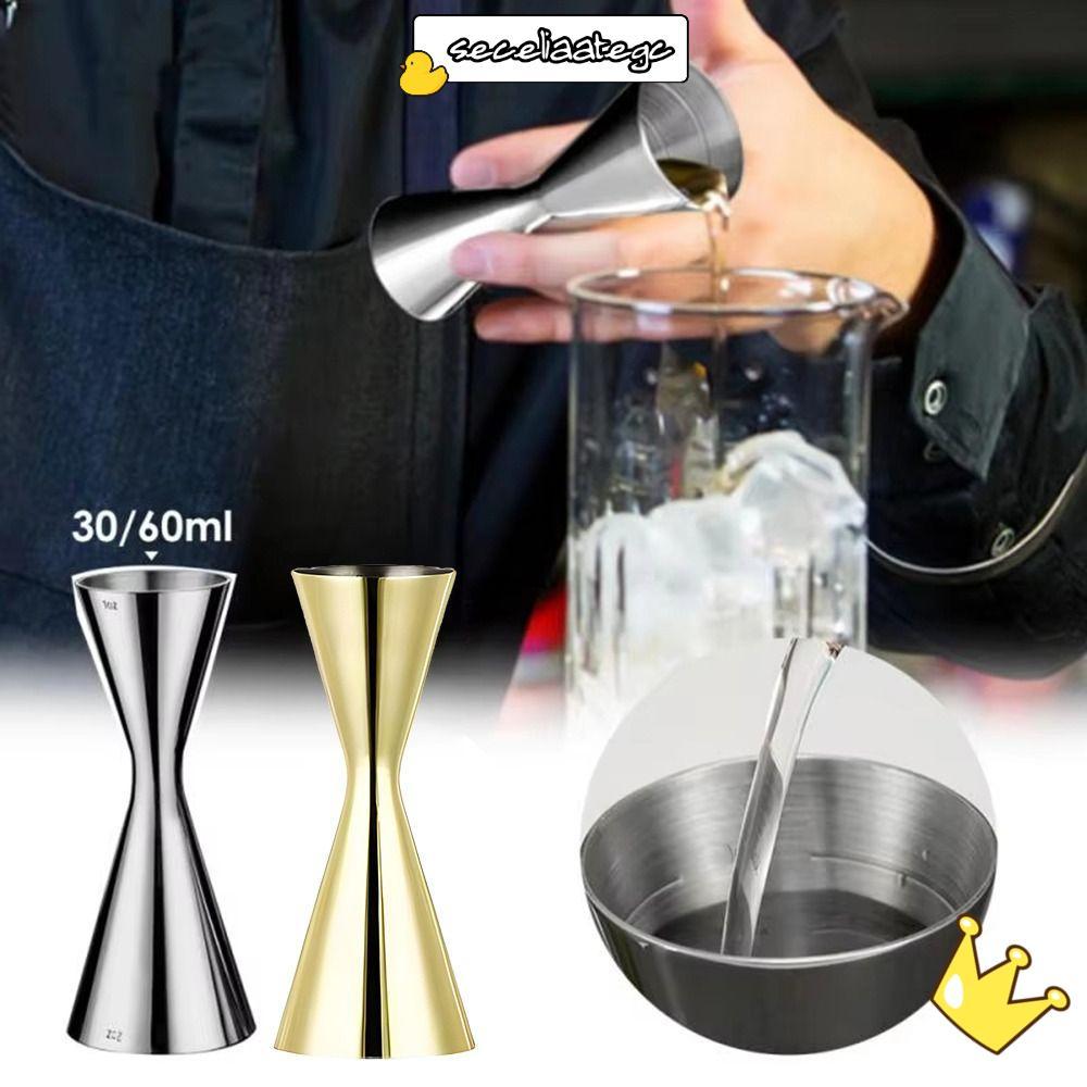 SECELPH วัด Jigger, 2oz 1oz Dual Shot Mug Shaker, หนา 304 สแตนเลสสไตล์ญี่ปุ่นถ้วยตวงสําหรับ Bartendi