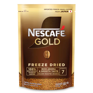 NESCAFÉ Gold Freeze Dried Instant Coffee เนสกาแฟ โกลด์ กาแฟสำเร็จรูป ชนิดฟรีซดราย แบบถุง ขนาด 100 กรัม (แพ็ค 2 ถุง)