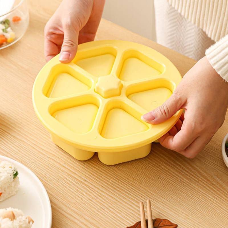 XDT 6-in-1 Cavity Triangle Sushi Mold Rice Ball Press Maker Non-sti Sushi Maker KCP
