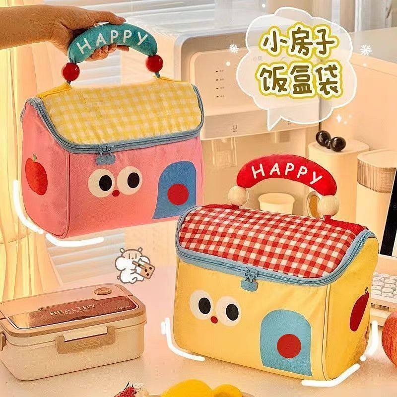 Cute Heat Preservation Lunch Box Bag Pinny Student Office Worker Lunch Handbag Lunch Bag Lunch Bag O