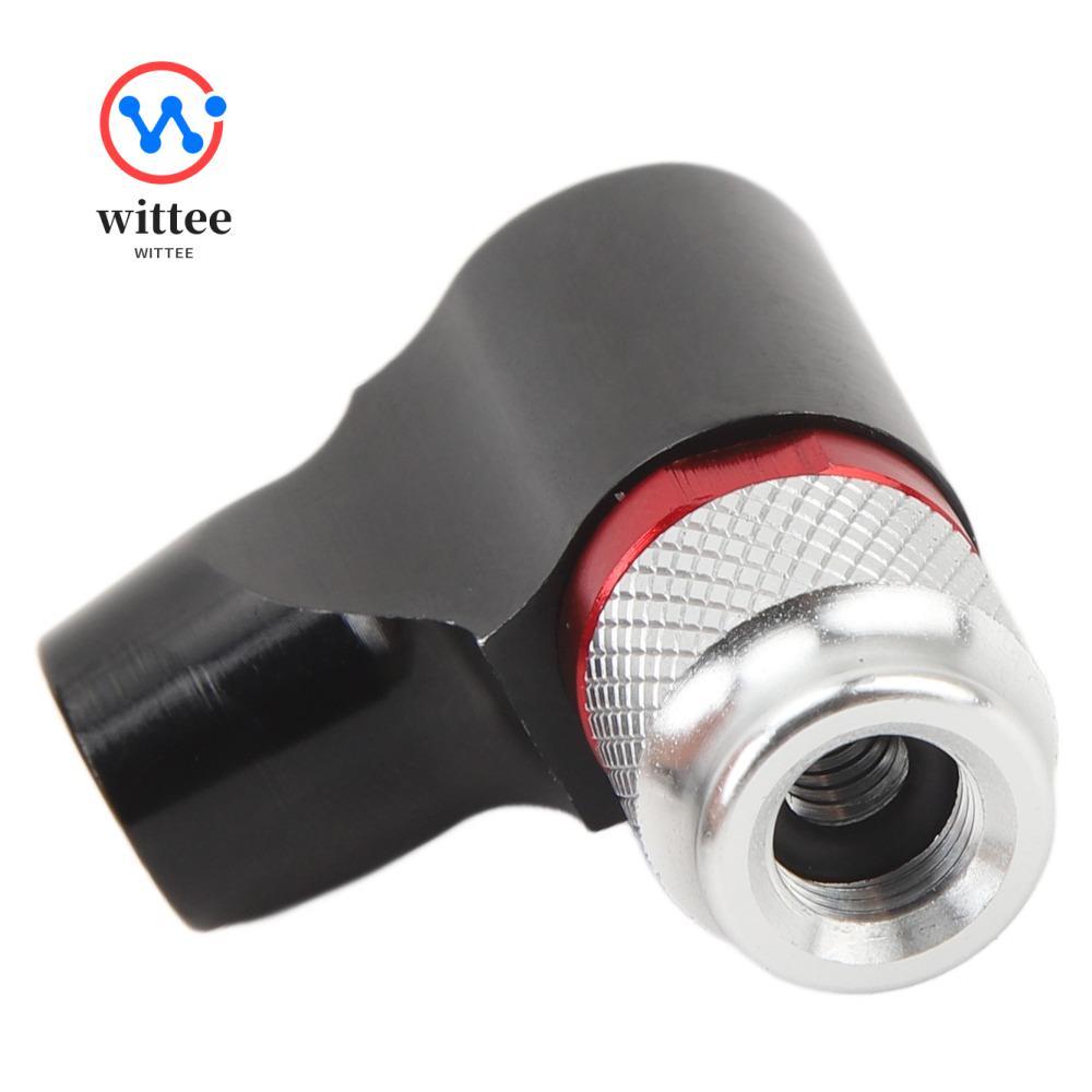 WITTEE จักรยาน CO2 Inflator, สีดําอลูมิเนียม CO2 จักรยานยาง Inflator, แขนโฟมน้ําหนักเบา Presta และ S