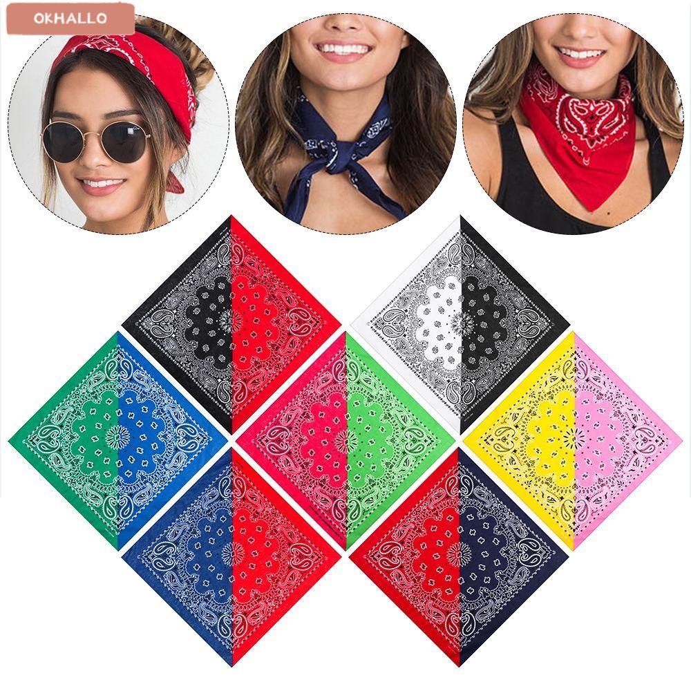 OKHALLO Bohemian Headband แฟชั่น Hip-Hop ผู้ชายผู้หญิงคู่สี Bandana
