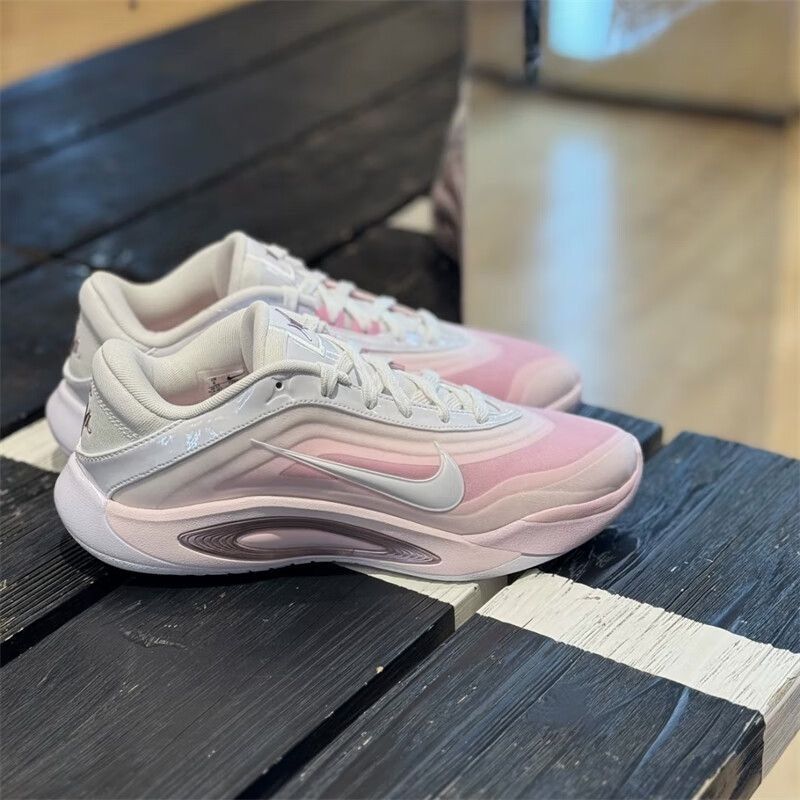 AE AE Wilson รองเท้าบาสเก็ตบอลรุ่นที่ 1 สีขาวสีชมพู Low-Top Breathable น้ําหนักเบากันกระแทกกีฬาการต่