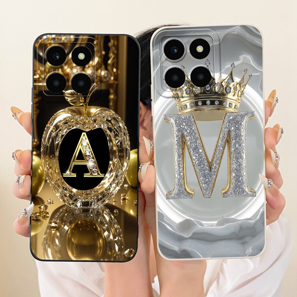 สําหรับ Honor X6a กรณีความงามหรูหราตัวอักษรแฟชั่น Crown 2D ทาสีปลอก WDY-LX1 WDY-LX2