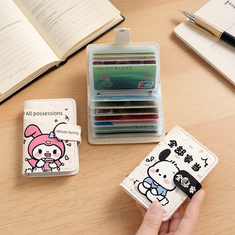 wallet true money wallet น่ารักผู้ถือบัตรผู้หญิงขนาดใหญ่-ความจุหลายช่องเสียบการ์ดป้องกันครอบงําผู้ชา