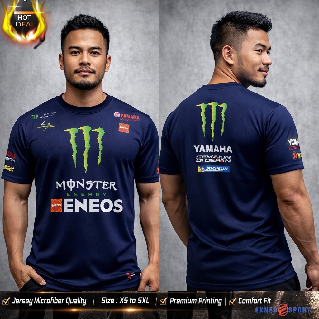 ไมโครไฟเบอร์ QualityTshirt MotoGP Racing Team Yamaha FQ20 Baju Jersey Graphic Tee